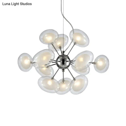Chrome Glass Oblate Chandelier by Decorbites, chrome metal with clear glass globes on Tampa Home & Garden Store