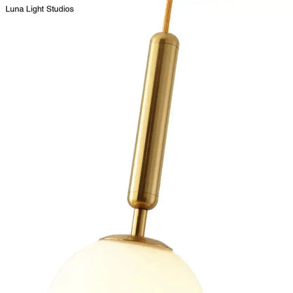 Modernist Black Gold White Glass Pendant Light