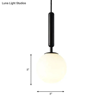 Modernist Black Gold White Glass Pendant Light