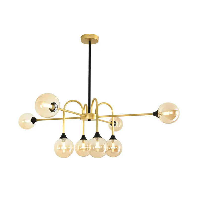 Gold Clear Glass Chandelier by Decorbites, gold finish with glass globe bulbs on Tampa Home & Garden Store