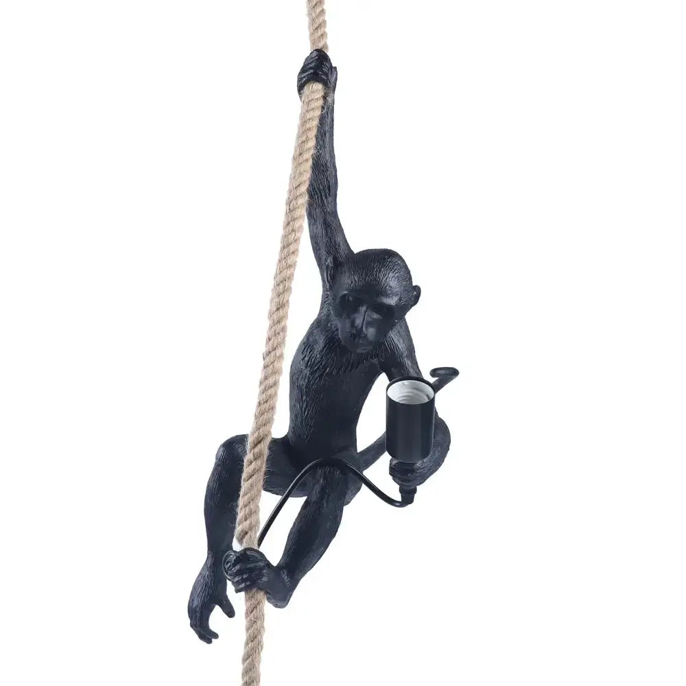 Monkey pendant lamp by Decorbites with hemp rope and bulb holder on Tampa Home & Garden Store