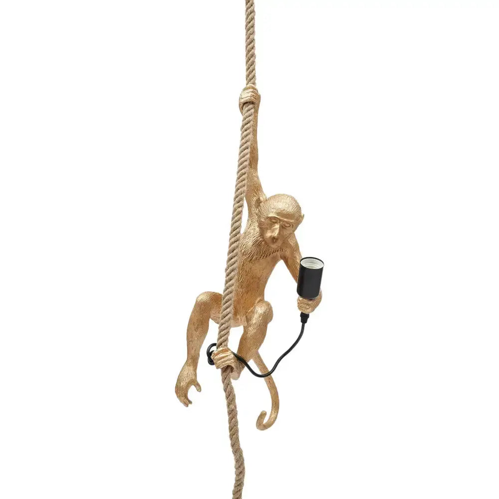 Gold monkey pendant lamp with hemp rope by Decorbites for living room light on Tampa Home & Garden Store