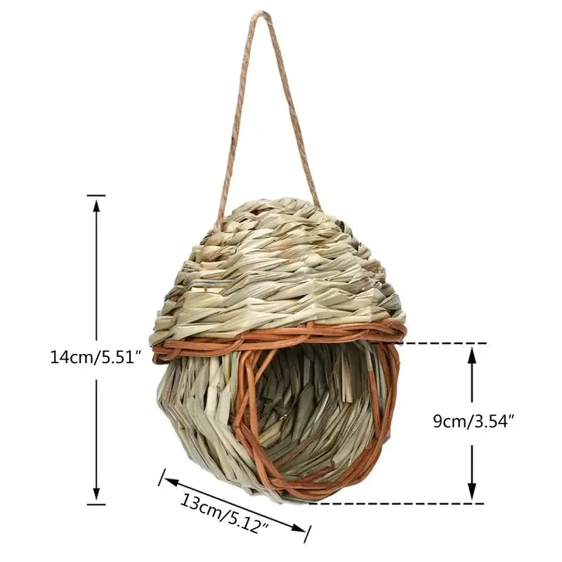 Rustic handwoven natural grass bird cage hanging decor for outdoor garden by Decorbites on Tampa Home & Garden Store
