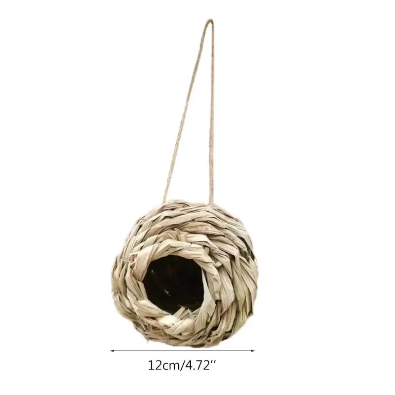 Handwoven natural grass parrot nest bird cage, hanging spherical design Decorbites on Tampa Home & Garden Store