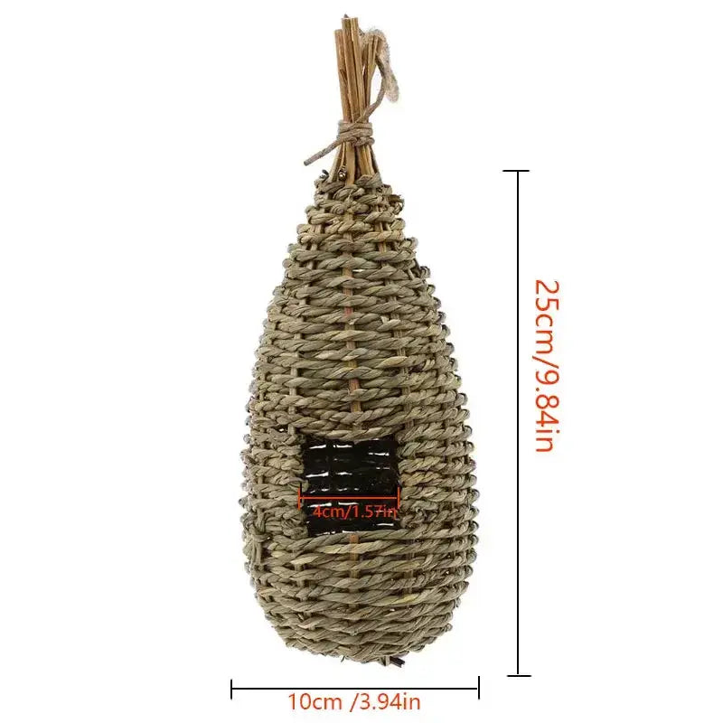 Handwoven natural grass parrot nest bird cage by Decorbites for garden hanging with rope on Tampa Home & Garden Store