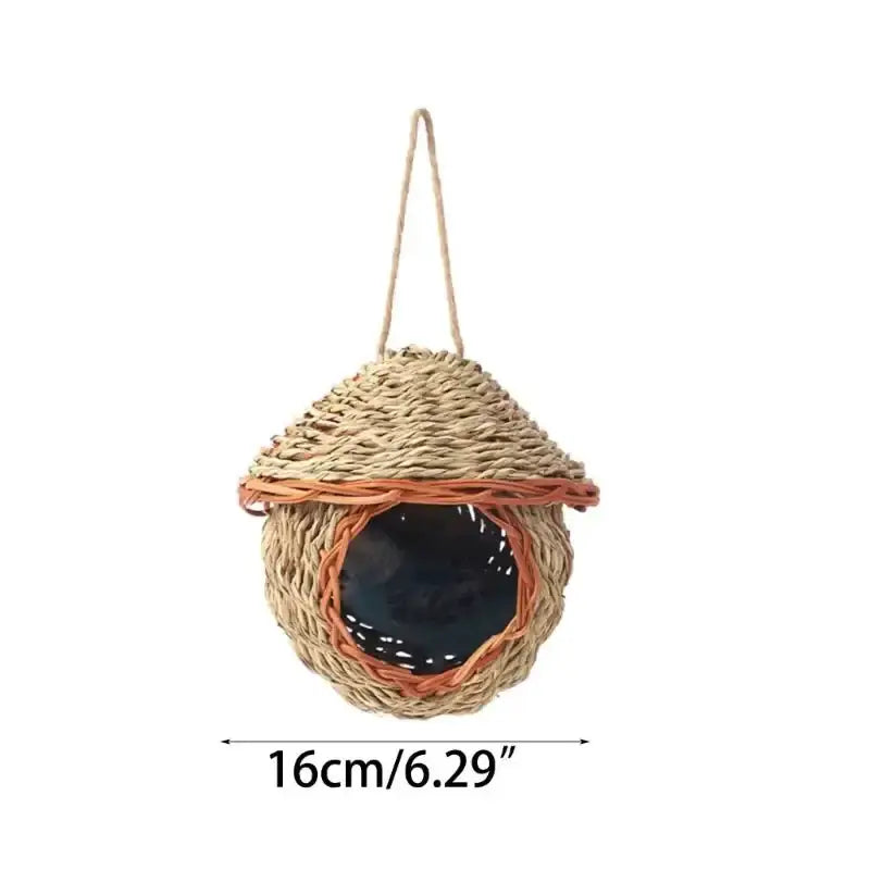Handwoven grass parrot nest bird cage hanging natural fiber 16cm Decorbites on Tampa Home & Garden Store