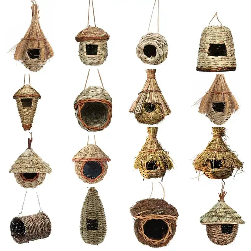 Handwoven natural grass parrot nests set of 15 for outdoor bird cages Decorbites on Tampa Home & Garden Store