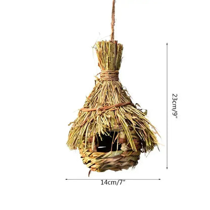Handwoven natural grass parrot nest bird cage by Decorbites, hanging garden decor on Tampa Home & Garden Store