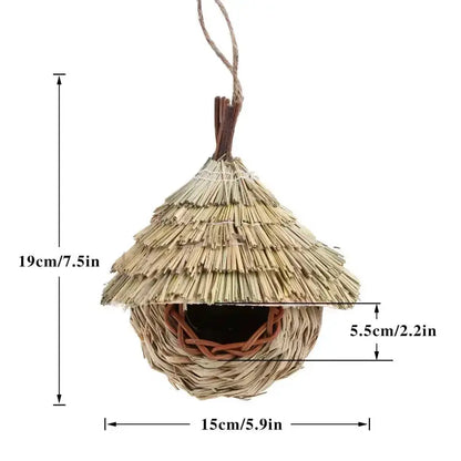 Handwoven grass parrot nest cage by Decorbites 19cm tall 15cm dia on Tampa Home & Garden Store
