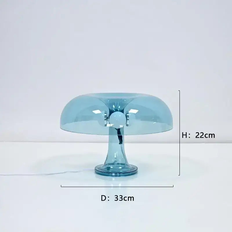 Blue LED Mushroom Lamp by Decorbites, table lamp with mushroom shade 22cmH 33cmD on Tampa Home & Garden Store