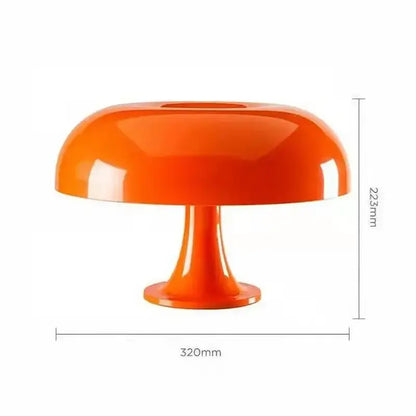 Orange glossy LED mushroom table lamp by Decorbites for bedside use on Tampa Home & Garden Store