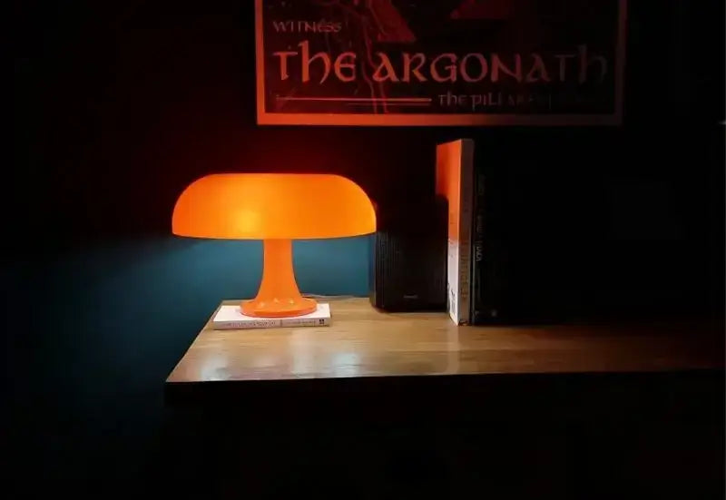 Black LED Mushroom Lamp with orange glow, Decorbites bedside table lamp on Tampa Home & Garden Store