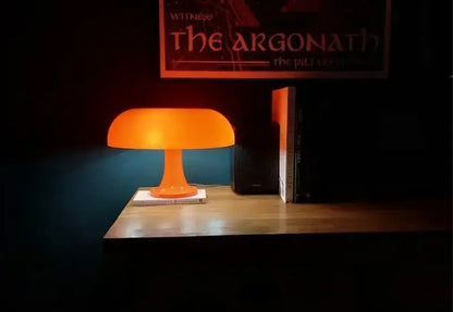 Black LED Mushroom Lamp with orange glow, Decorbites bedside table lamp on Tampa Home & Garden Store