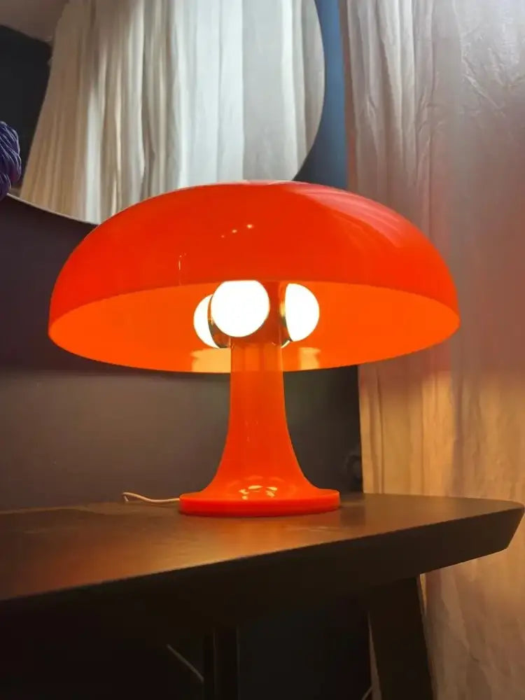 Black LED Mushroom Lamp table lamp by Decorbites with orange glow, bedside lamp on Tampa Home & Garden Store