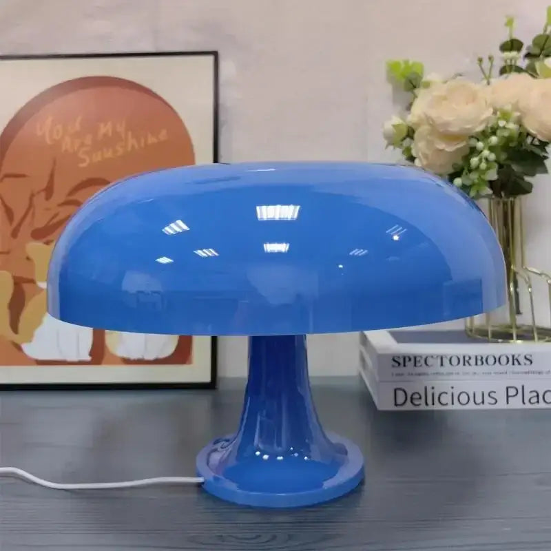 Decorbites blue LED mushroom bedside table lamp with dome shade on Tampa Home & Garden Store