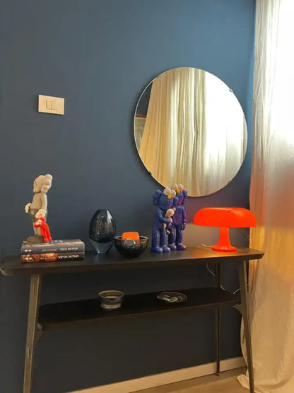 Black LED Mushroom Lamp by Decorbites bedside table lamp on blue wall on Tampa Home & Garden Store