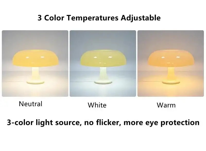 Decorbites Black LED Mushroom Lamp bedside lamp with 3 color temperatures neutral white warm on Tampa Home & Garden Store
