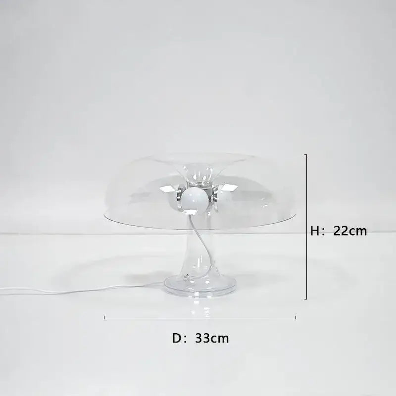Black LED Mushroom Lamp table lamp with clear glass shade, Decorbites bedside lamp on Tampa Home & Garden Store