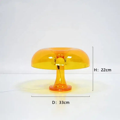 Black LED Mushroom Lamp table lamp with amber shade, bedside 22 cm high, 33 cm dia on Tampa Home & Garden Store