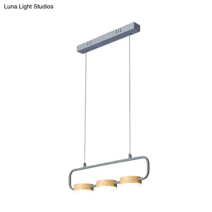 Hanging pendant light Decorbites mint green with wood accents, 3-light bar for island on Tampa Home & Garden Store