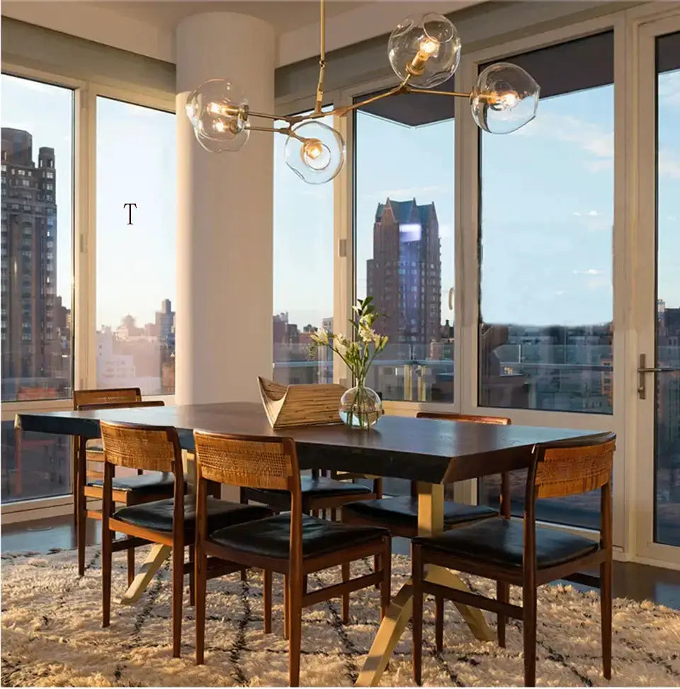 Chandelier Decorbites amber glass globe Nordic hanging light with five globes on Tampa Home & Garden Store