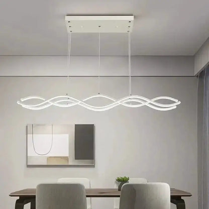 Chandelier Modern gold wave LED pendant light dining room Nordic decor by Decorbites on Tampa Home & Garden Store