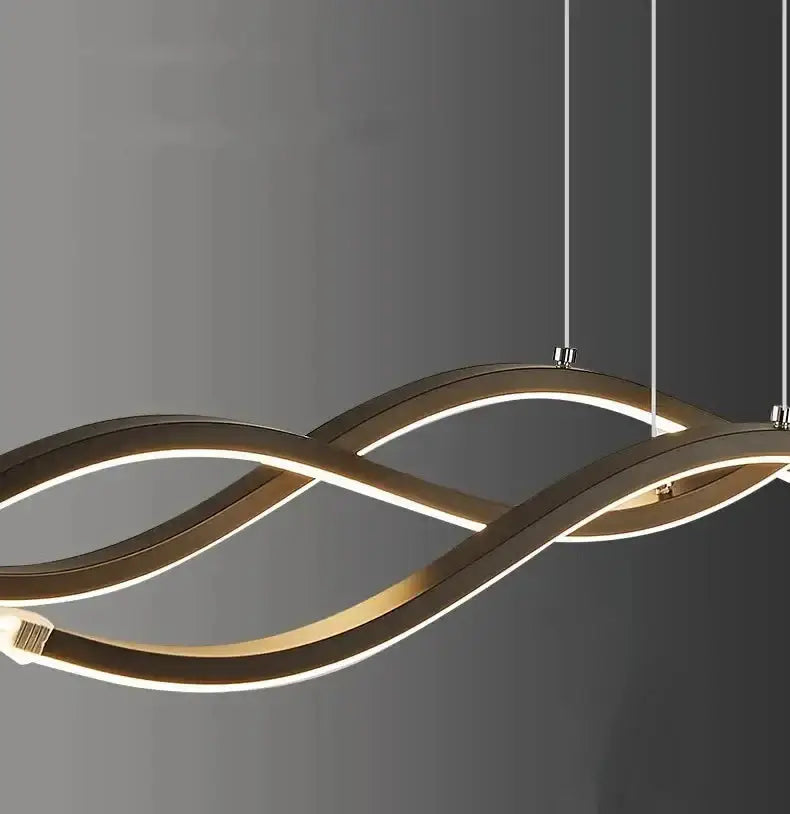 Chandelier Decorbites modern gold wave LED pendant light for dining room on Tampa Home & Garden Store