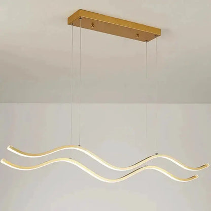 Chandelier Decorbites modern gold wave LED pendant light for dining room on Tampa Home & Garden Store