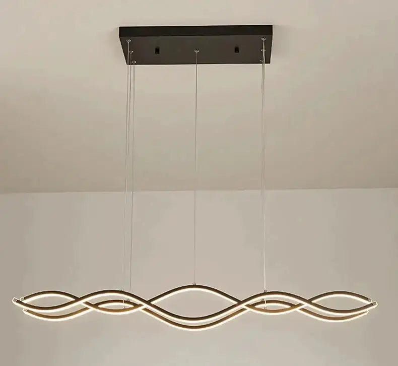 Chandelier Decorbites curved LED pendant with intertwined wave light black mount on Tampa Home & Garden Store
