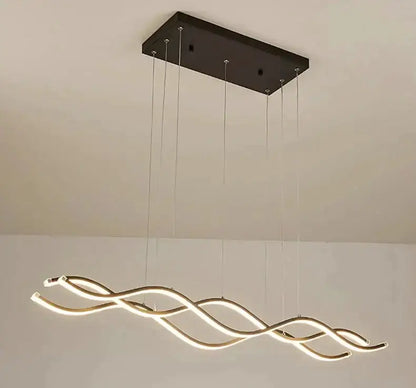 Modern white wavy LED pendant chandelier by Decorbites, ceiling-mounted dining room light on Tampa Home & Garden Store