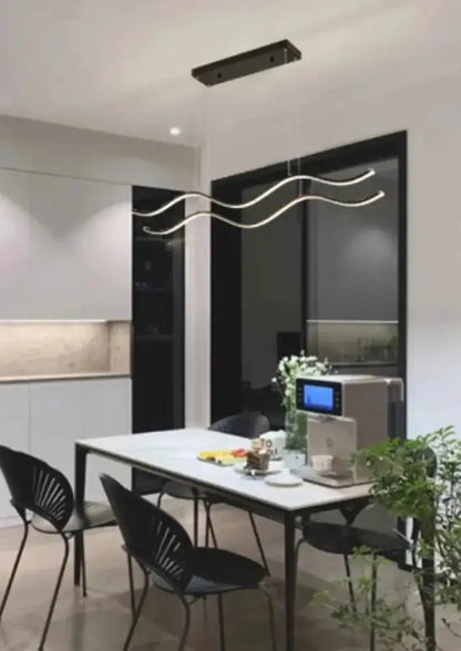 Chandelier modern white wavy LED pendant light by Decorbites for dining room on Tampa Home & Garden Store