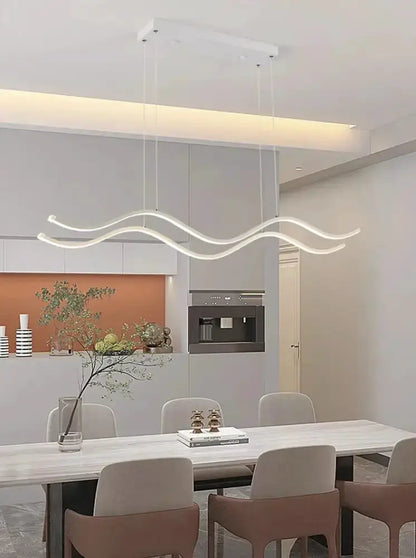 Chandelier Decorbites modern black & white wavy LED pendant lights for dining room on Tampa Home & Garden Store
