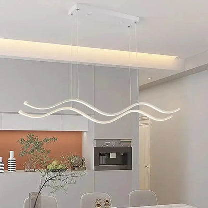 Decorbites modern gold wave LED pendant chandelier for dining room on Tampa Home & Garden Store