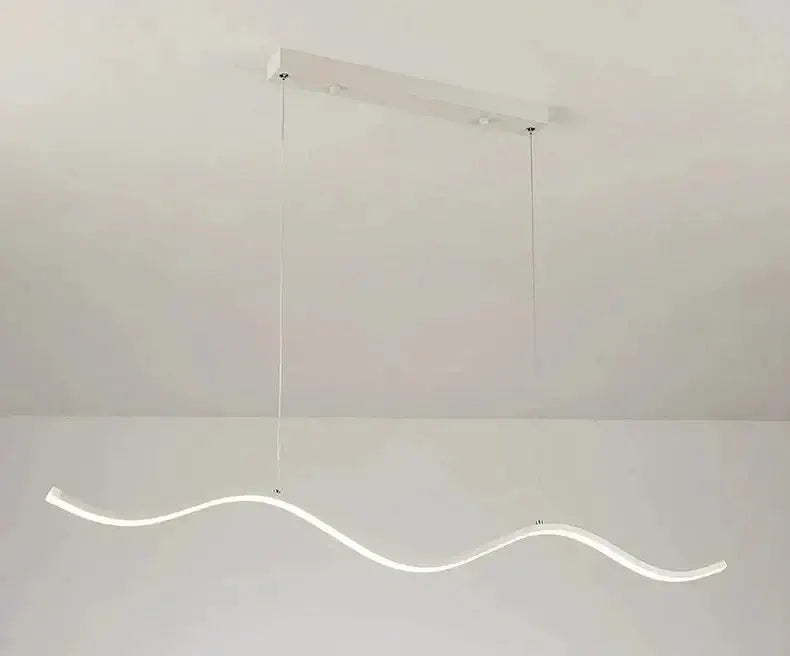 Chandelier Modern wave LED pendant light with metallic finish for dining room Decorbites on Tampa Home & Garden Store