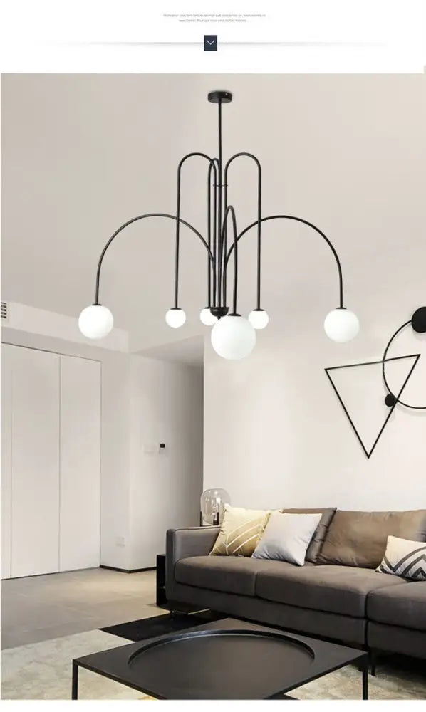 Adjustable Burgundy and White Ball Chandelier