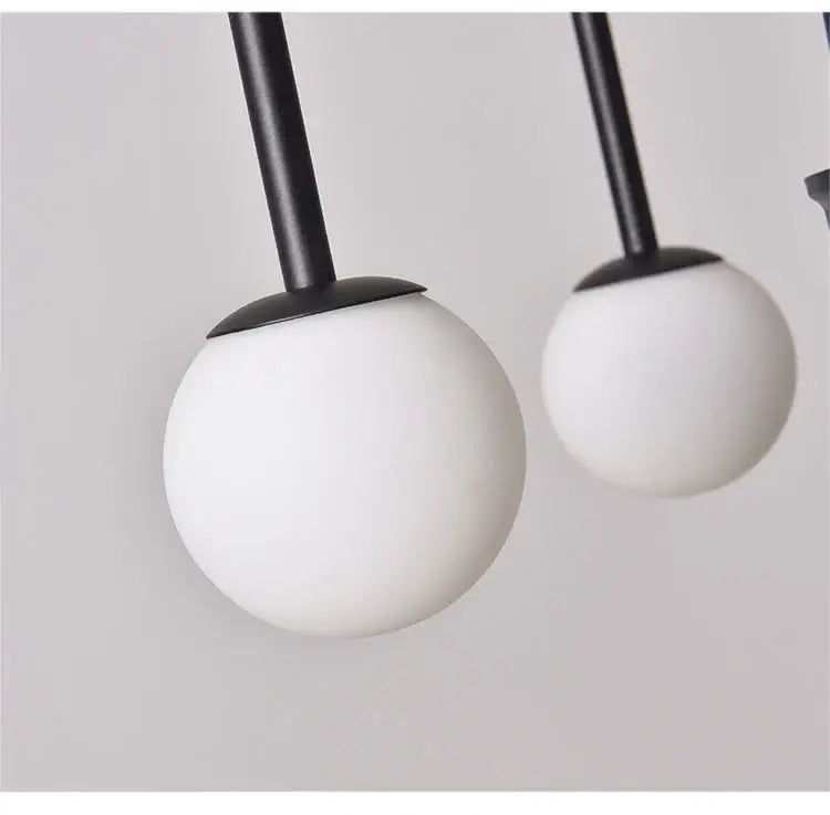 Adjustable Burgundy and White Ball Chandelier