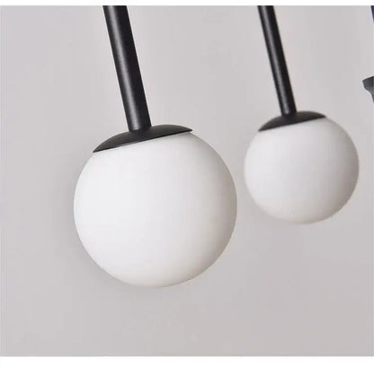 Adjustable Burgundy and White Ball Chandelier