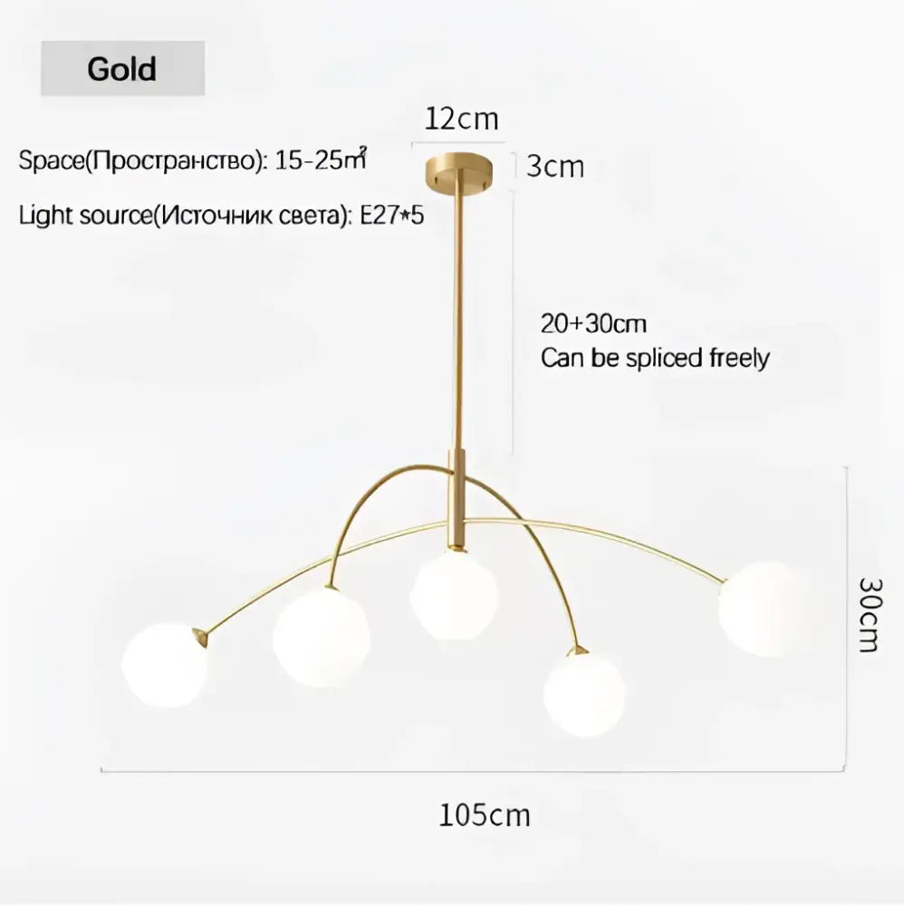 Adjustable Burgundy and White Ball Chandelier
