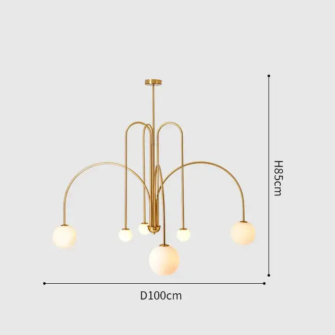Adjustable Burgundy and White Ball Chandelier