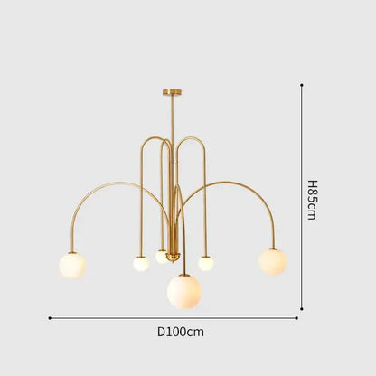 Adjustable Burgundy and White Ball Chandelier