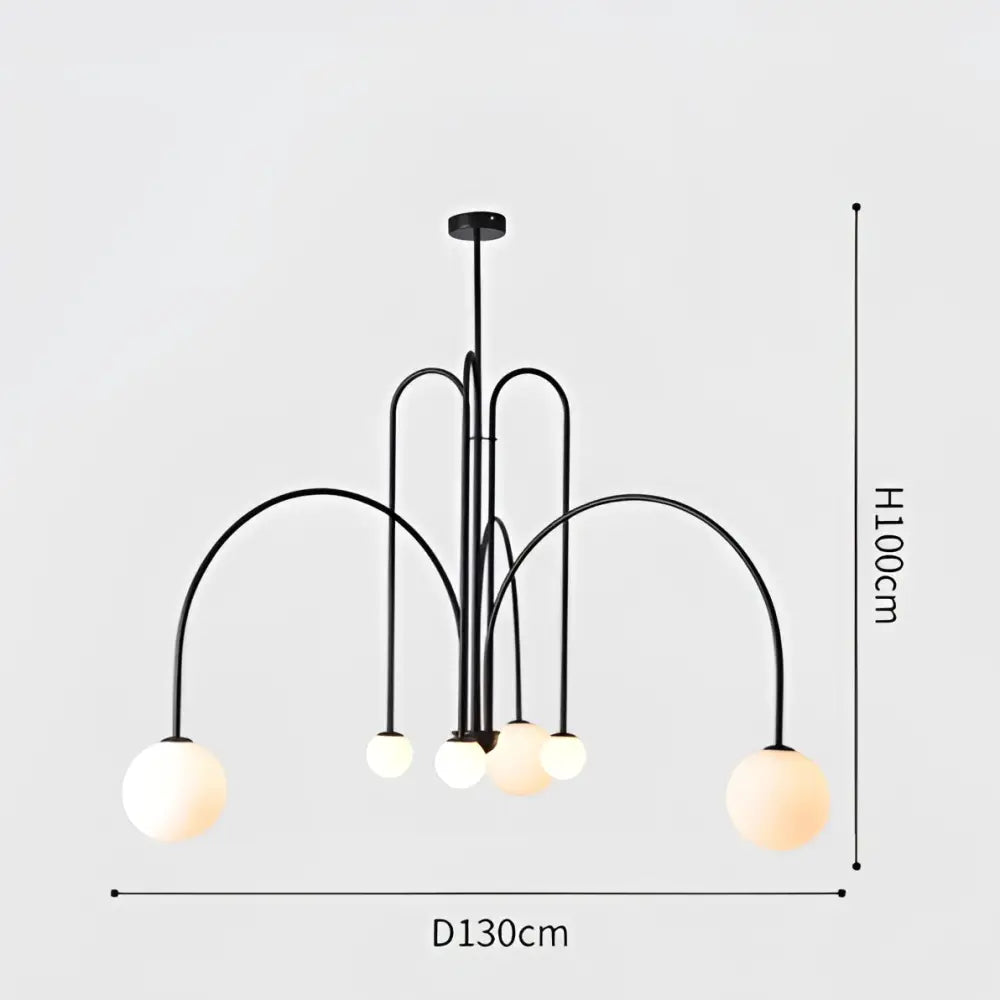 Adjustable Burgundy and White Ball Chandelier
