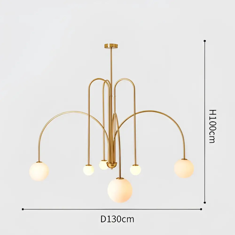 Adjustable Burgundy and White Ball Chandelier