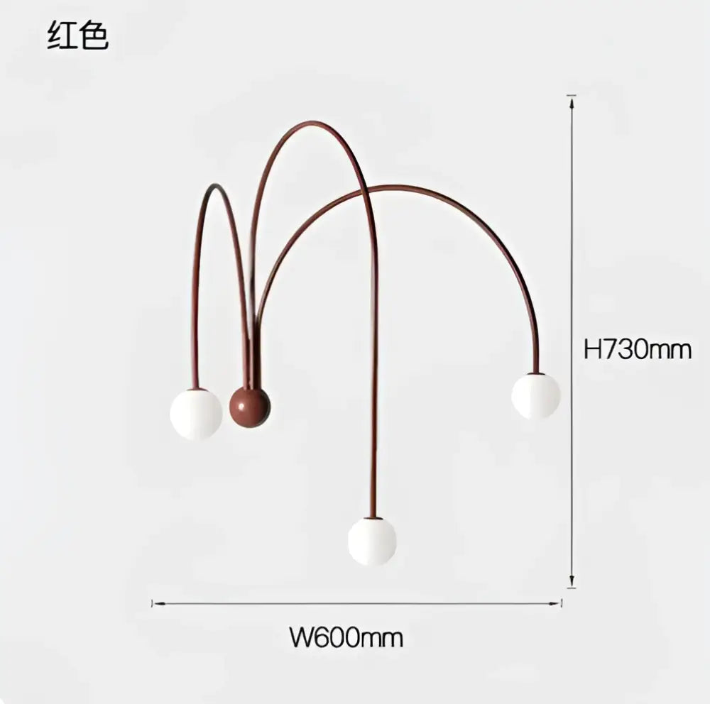 Adjustable Burgundy and White Ball Chandelier