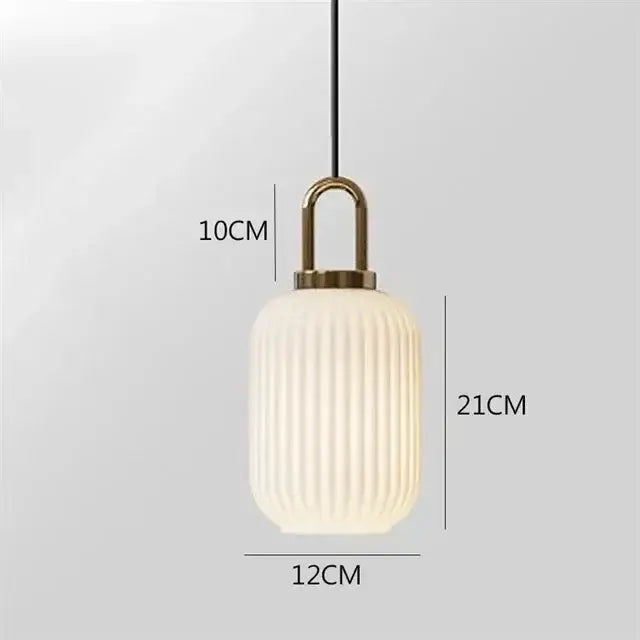 Vintage brass pendant light with ribbed glass shade by Decorbites, 12cm wide x 21cm tall on Tampa Home & Garden Store