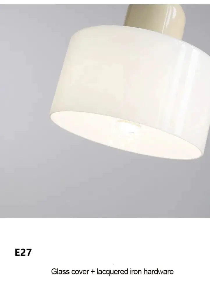 Decorbites glass pendant light with white shade, lacquered iron hardware, E27 base on Tampa Home & Garden Store