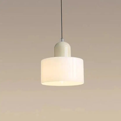 Pendant light olive glass top with white fabric shade for bedroom on Tampa Home & Garden Store