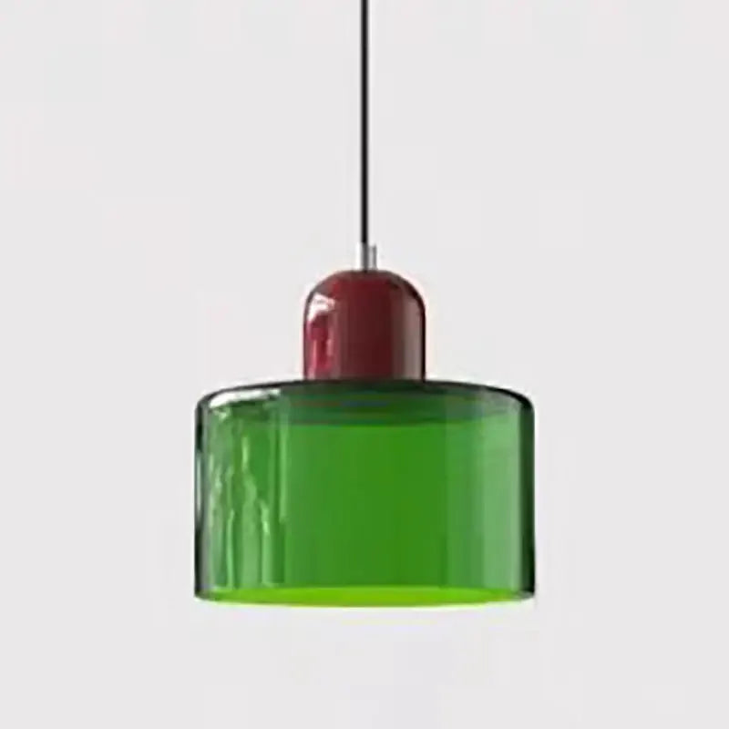 Pendant light orange top with olive-green glass shade by Decorbites on Tampa Home & Garden Store