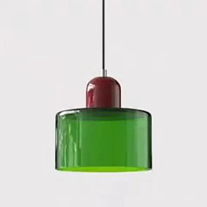Pendant light orange top with olive-green glass shade by Decorbites on Tampa Home & Garden Store