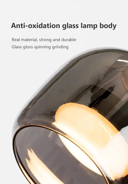 Modern black nordic glass LED pendant chandelier by Decorbites, smoky glass lampshade on Tampa Home & Garden Store