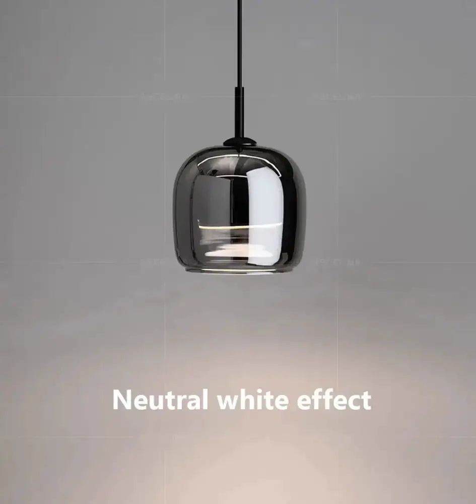Modern glossy black Nordic glass LED pendant light by Decorbites, single hanging chandelier on Tampa Home & Garden Store